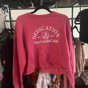 H and M crop sweatshirt pink
